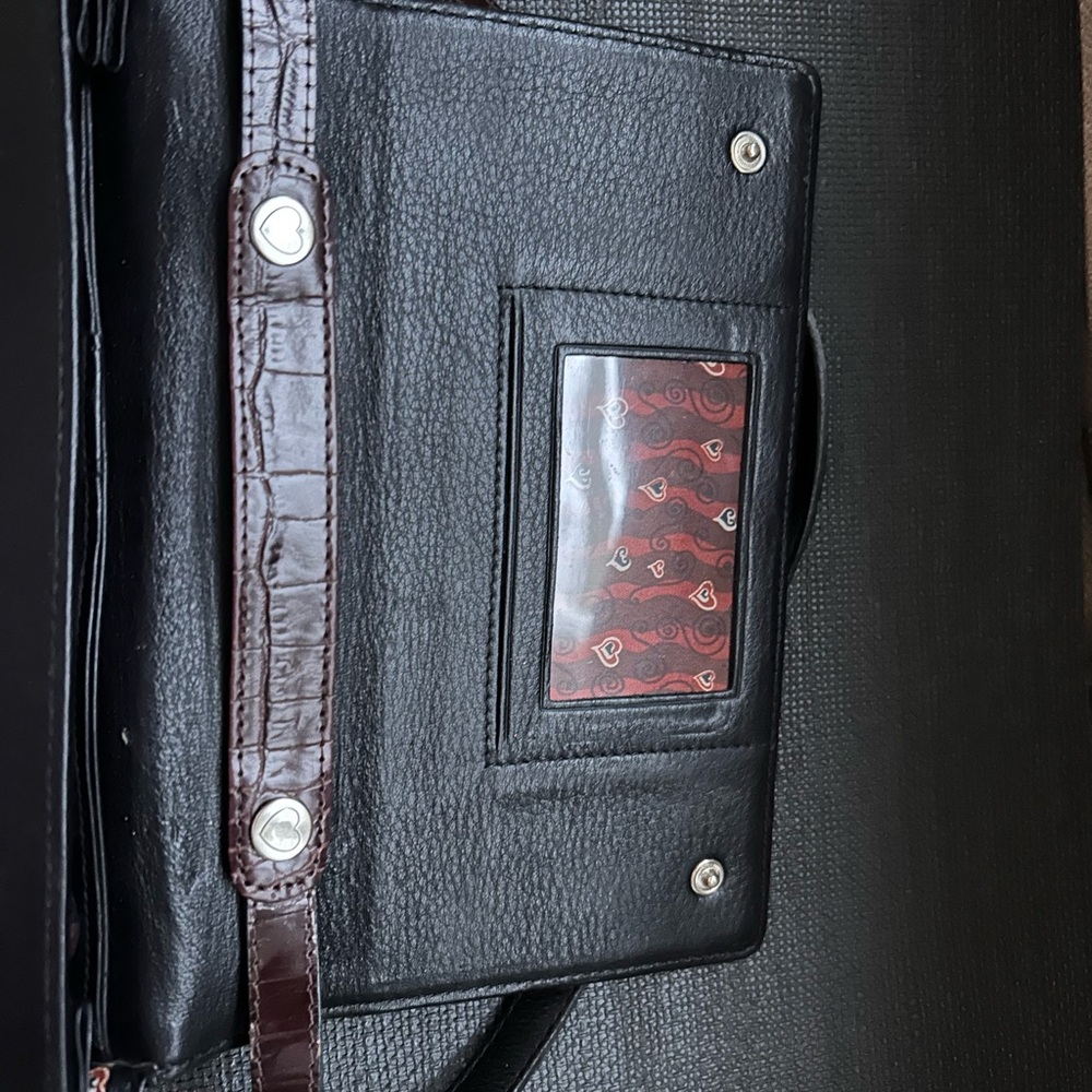 Brighton Rich Brown Embossed Wristlet with Silver Details - Picture 11 of 13